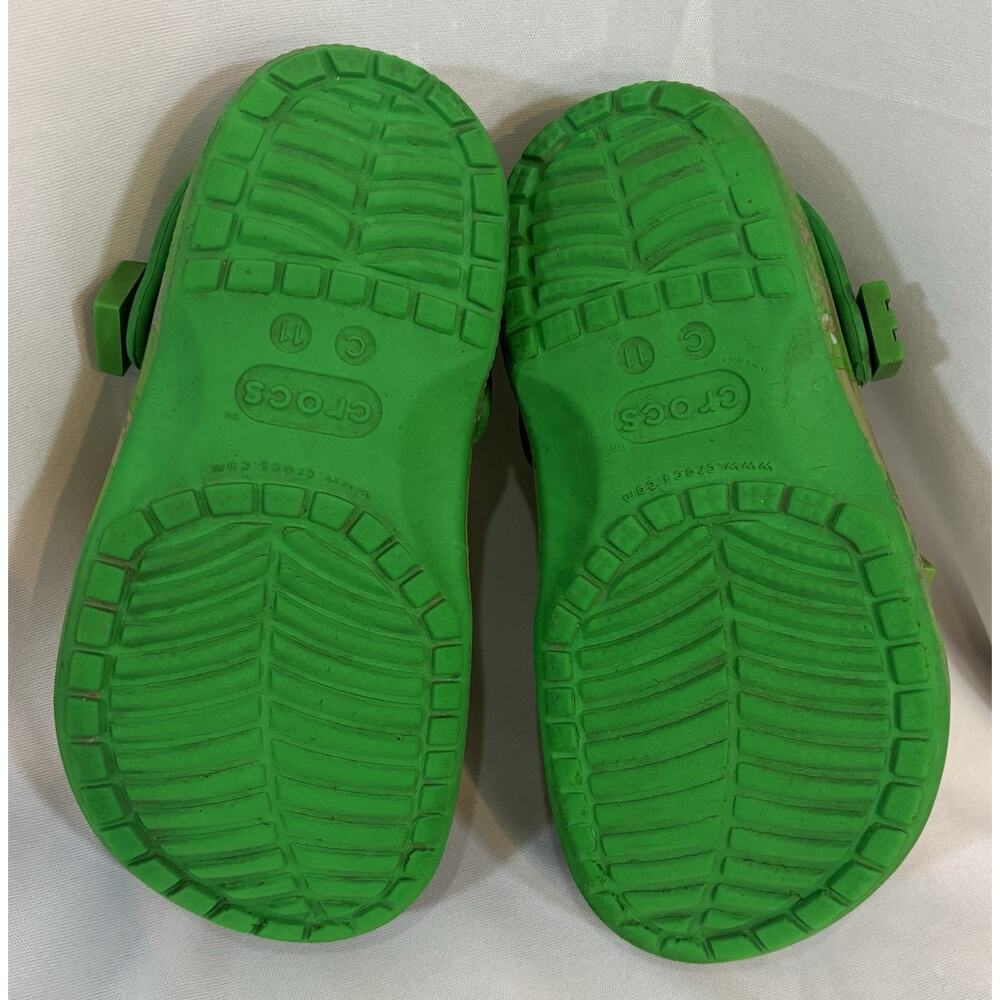 Minecraft Crocs Classic Clog Green Gamer Shoes w/Jibbitz Charms - Size 11 - Picture 6 of 7